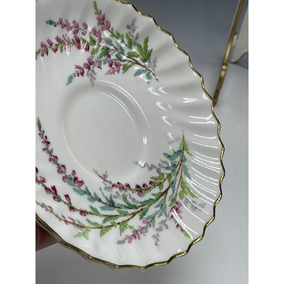 Royal Doulton Bell Heather Saucer Plate Bone China Floral Vintage S2 - Picture 5 of 6